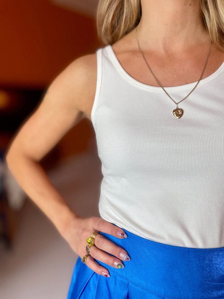Dianas Vintage singlet Rib singlet - hvit