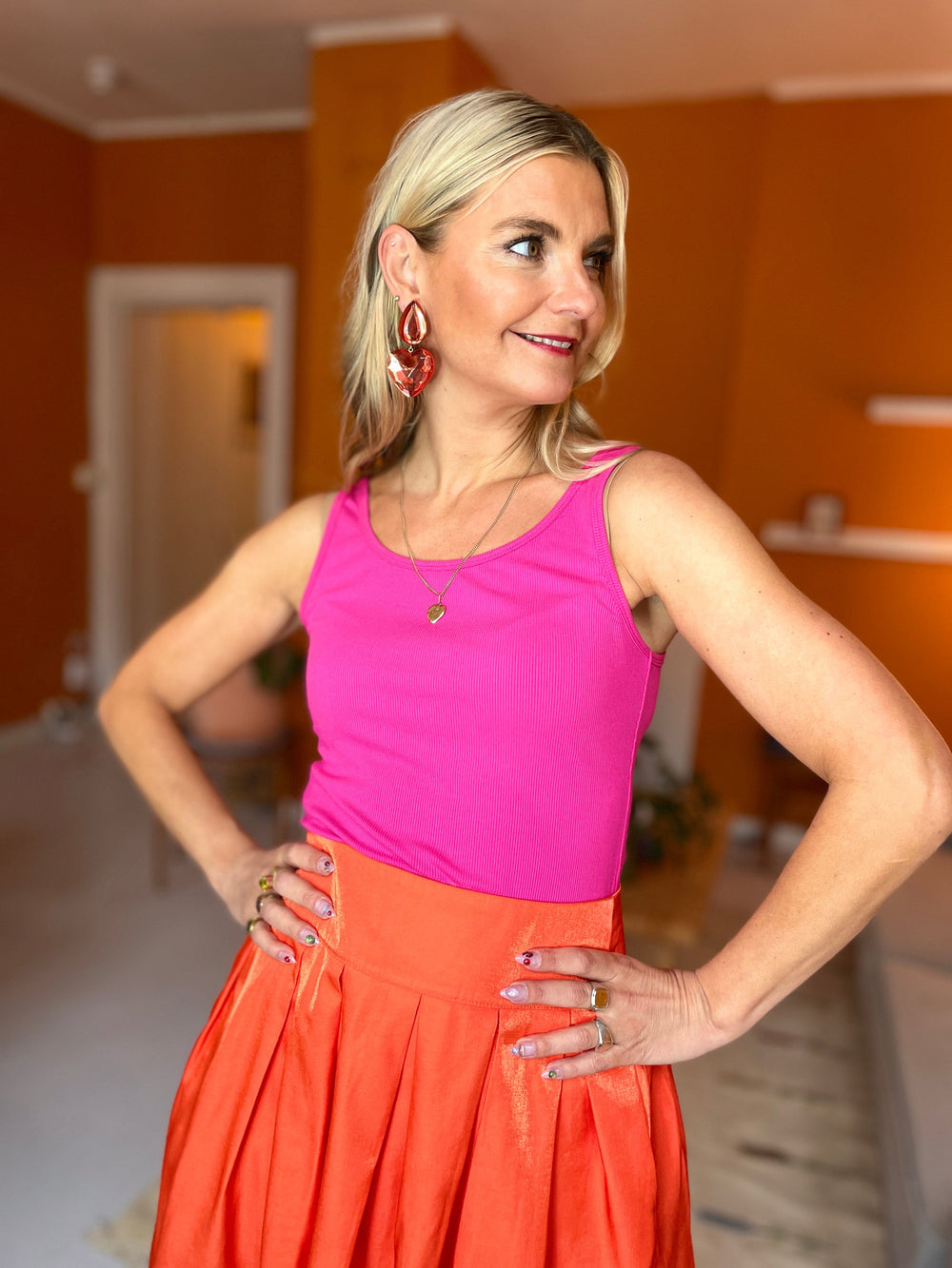 Dianas Vintage singlet Rib singlet - rosa