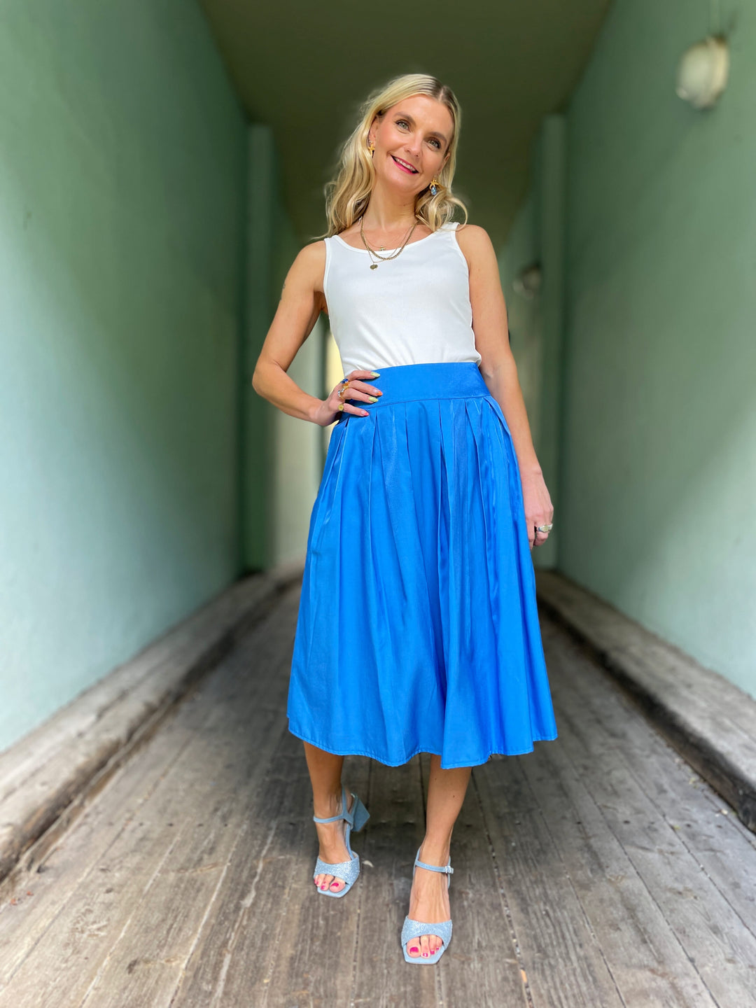 Dianas Vintage skjørt Party skirt - blue