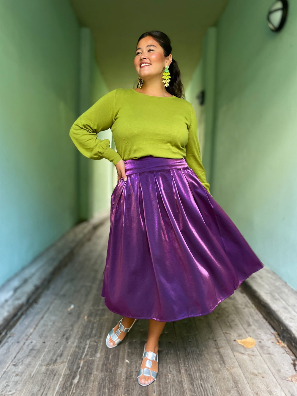 Dianas Vintage skjørt Party skirt - deep purple