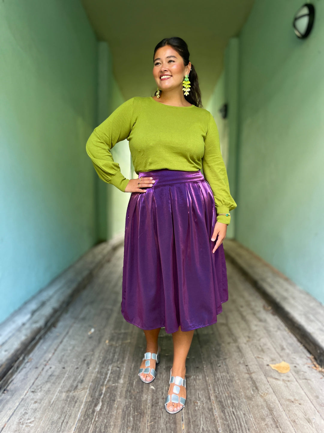 Dianas Vintage skjørt Party skirt - deep purple