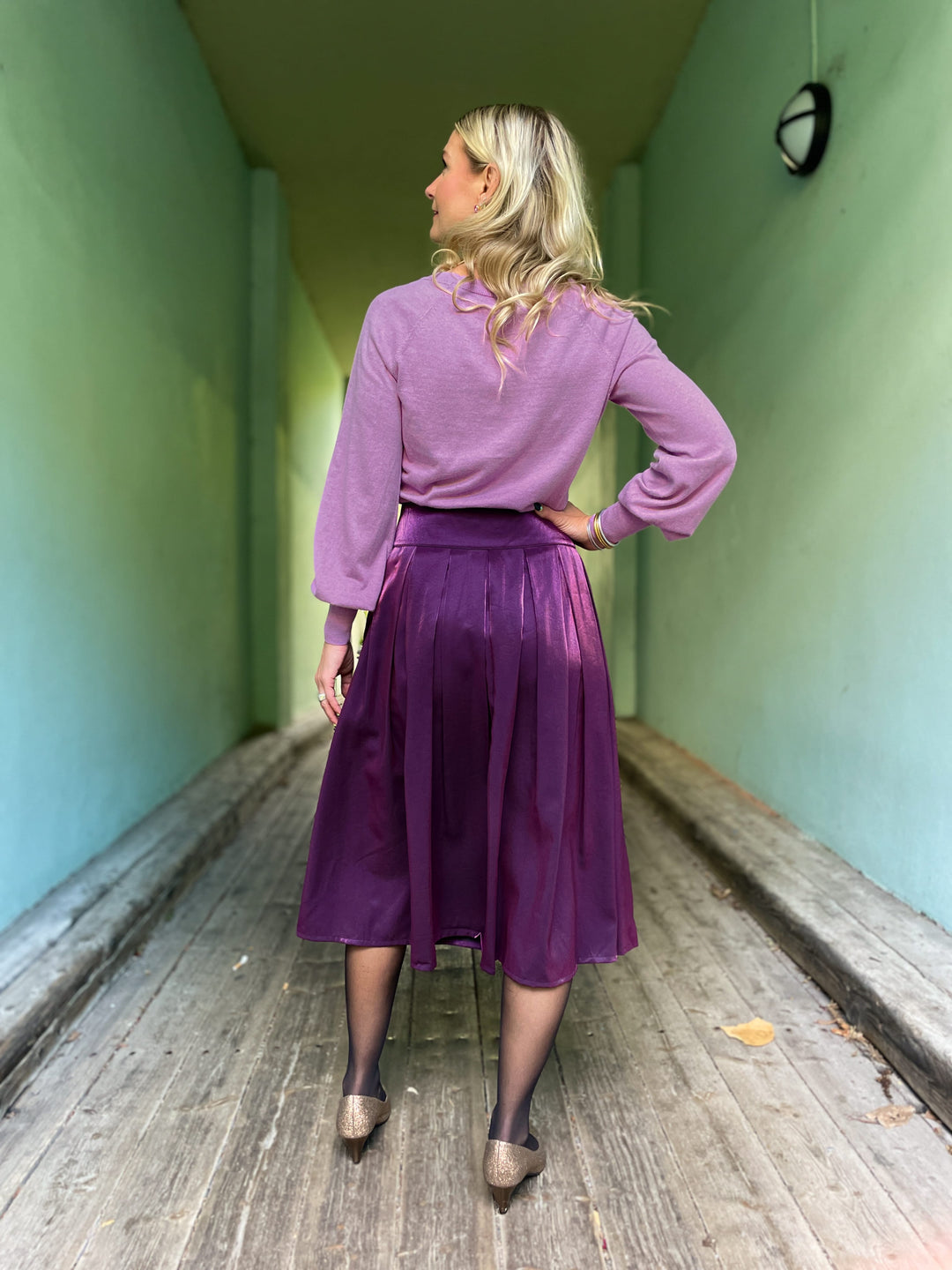 Dianas Vintage skjørt Party skirt - deep purple