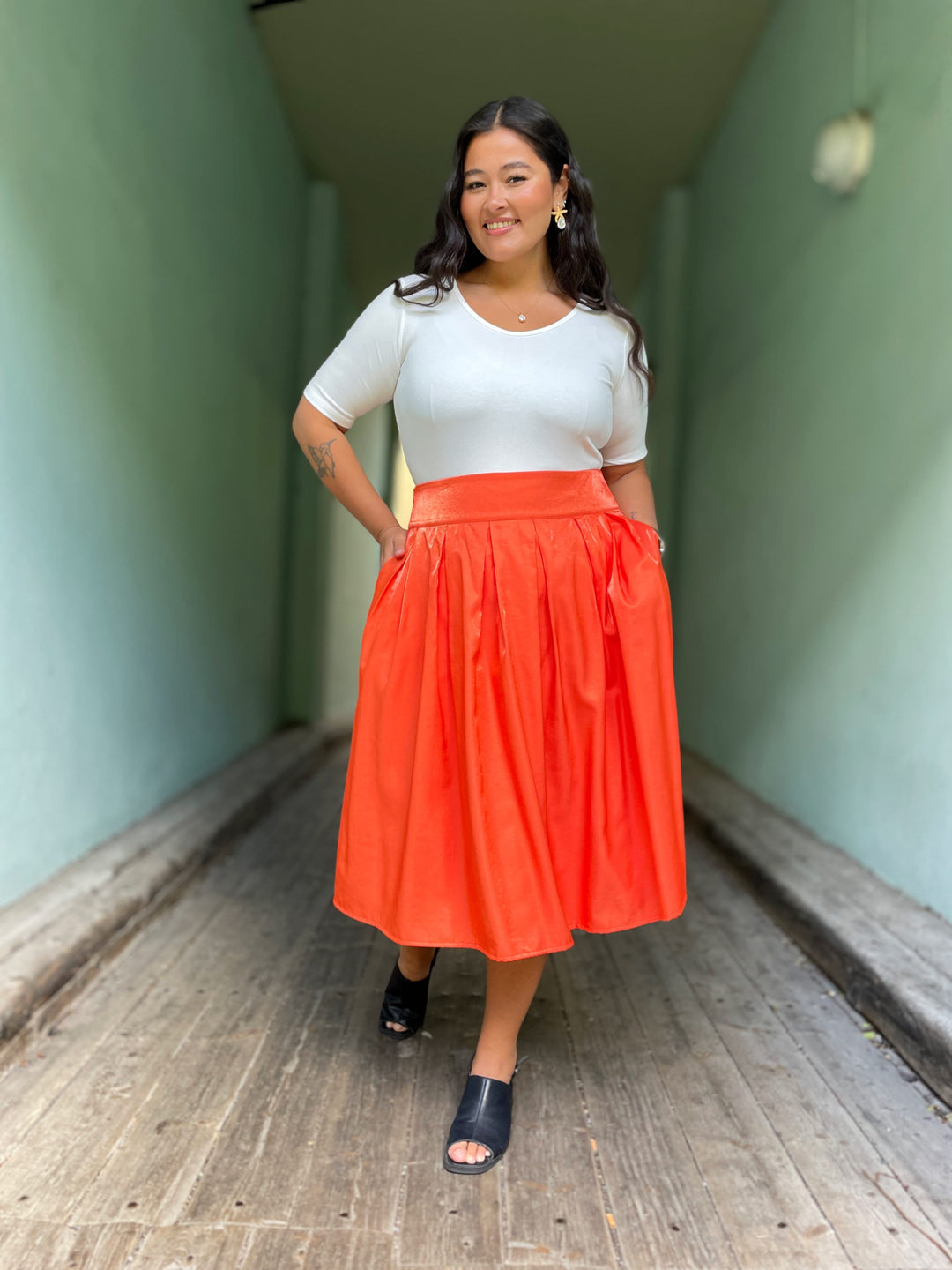 Dianas Vintage skjørt Party skirt - orange