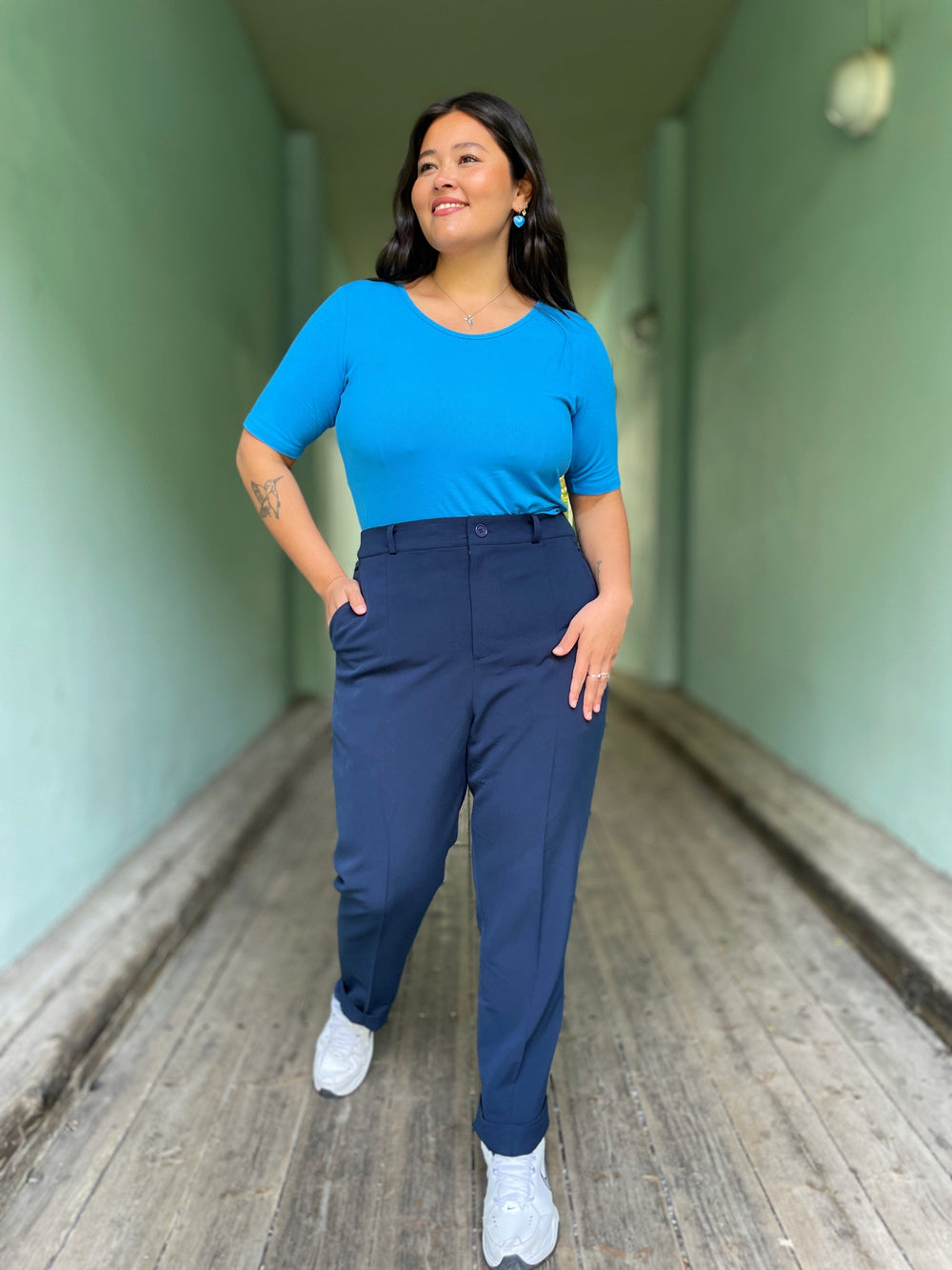 Dianas Vintage Topper Rib topp - blå