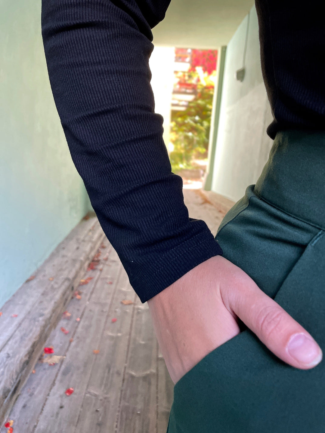 Dianas Vintage Topper Rib topp - langermet - svart