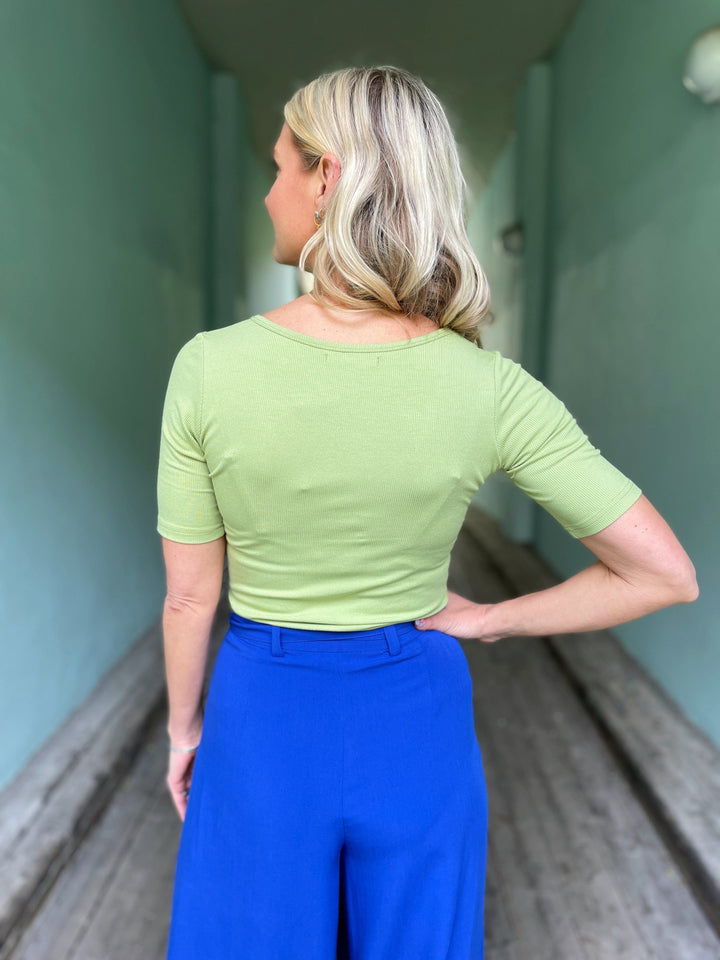 Dianas Vintage Topper Rib topp - salviegrønn