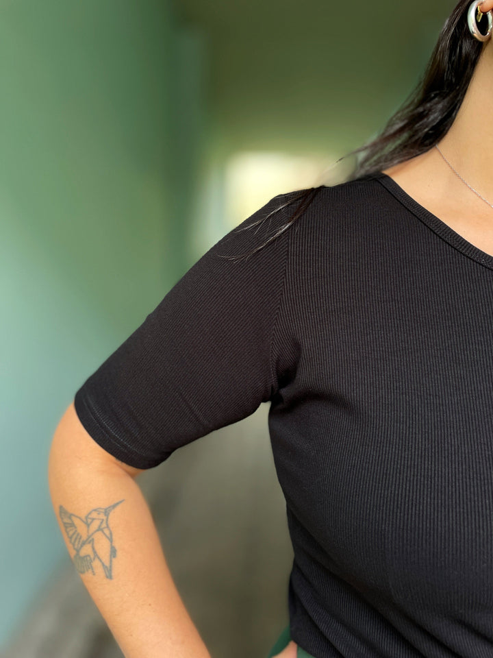 Dianas Vintage Topper Rib topp - svart