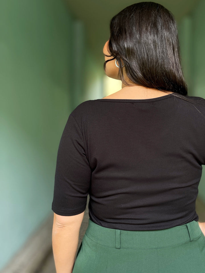 Dianas Vintage Topper Rib topp - svart