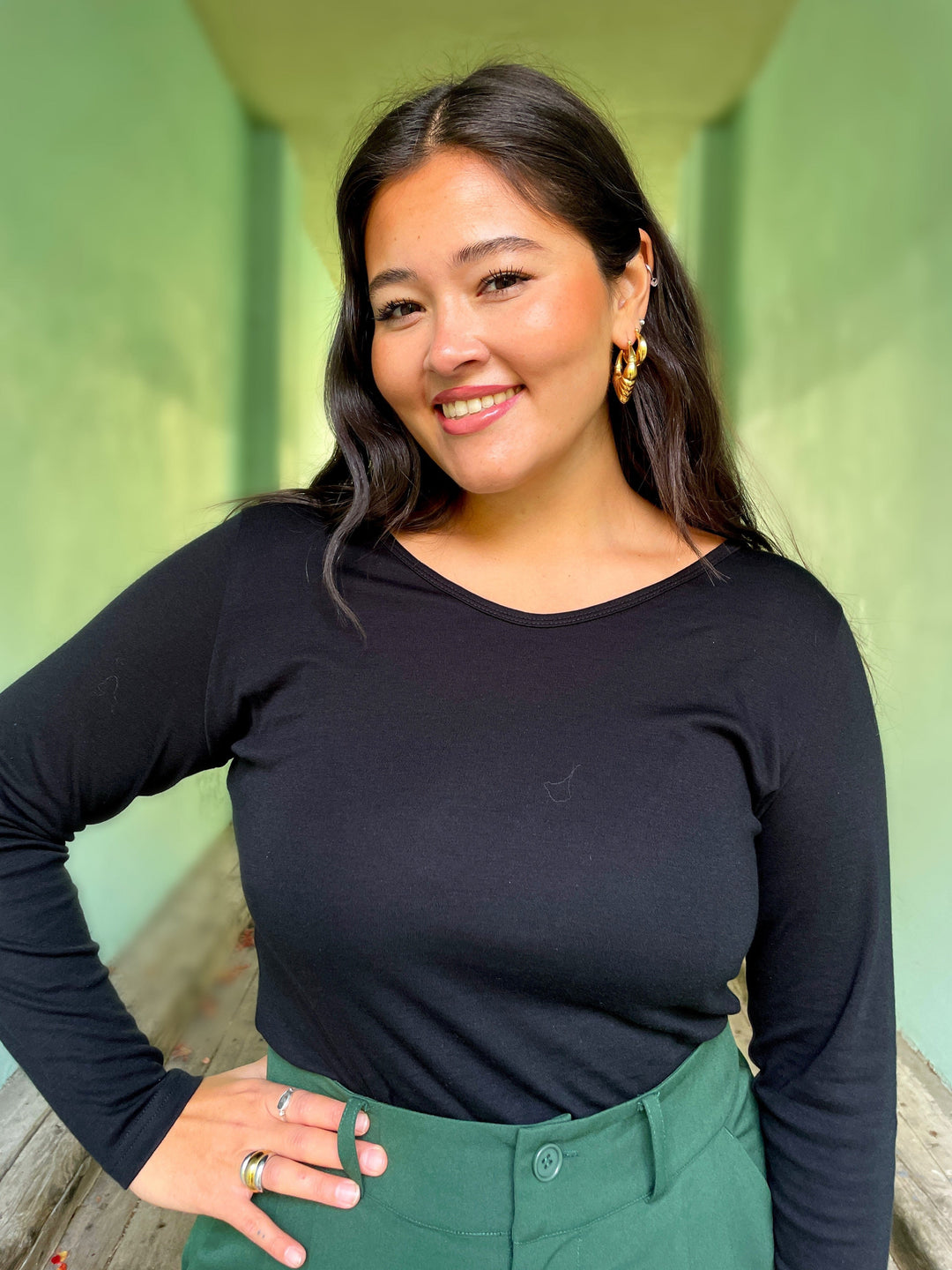 Dianas Vintage Topper Stay Warm top - svart ny aw25