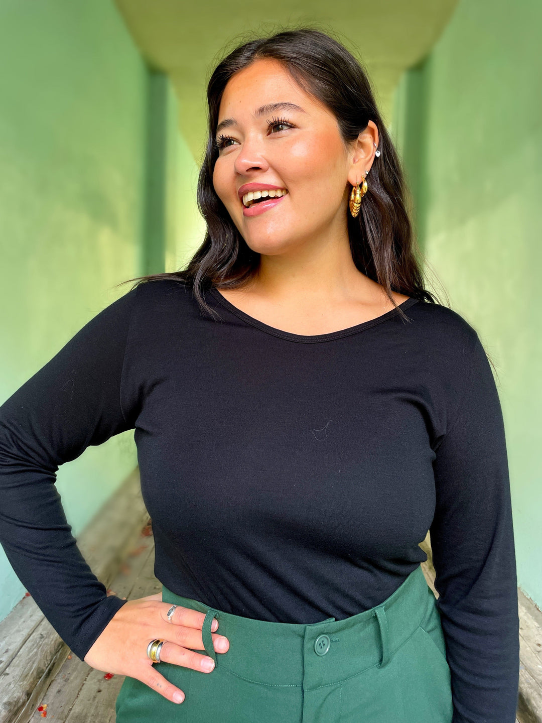 Dianas Vintage Topper Stay Warm top - svart ny aw25