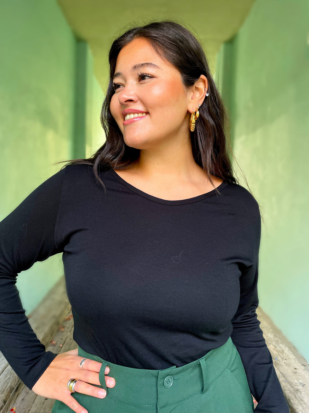 Dianas Vintage Topper Stay Warm top - svart ny aw25