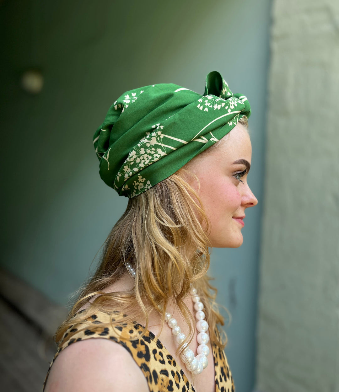 Dianas Vintage turban Turban av restestoff - green dream