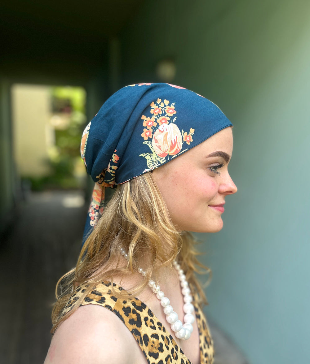 Dianas Vintage turban Turban av restestoff - Ziggy floral