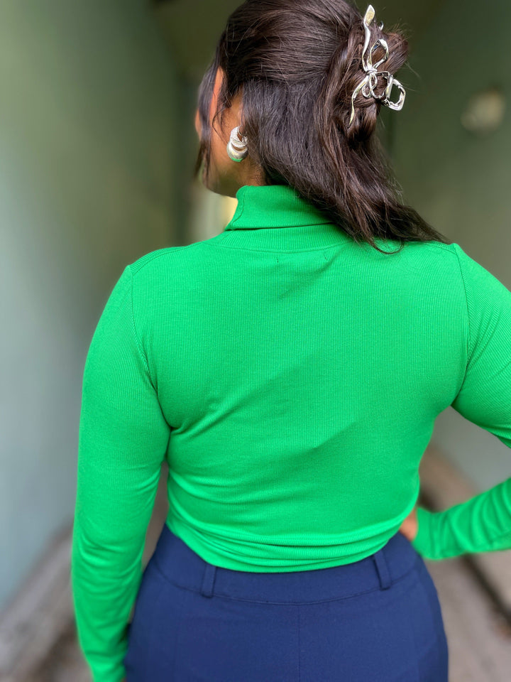 Dianas Vintage turtleneck Cozy topp - grønn