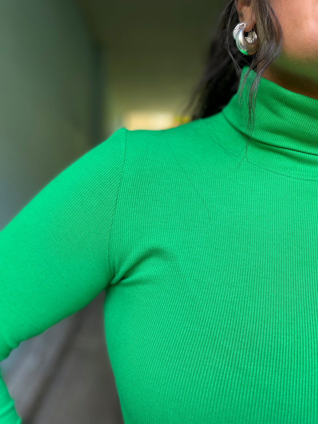 Dianas Vintage turtleneck Cozy topp - grønn