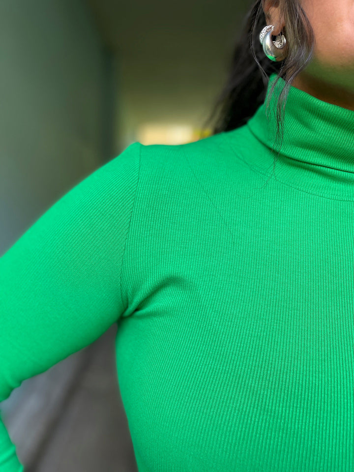 Dianas Vintage turtleneck Cozy topp - grønn