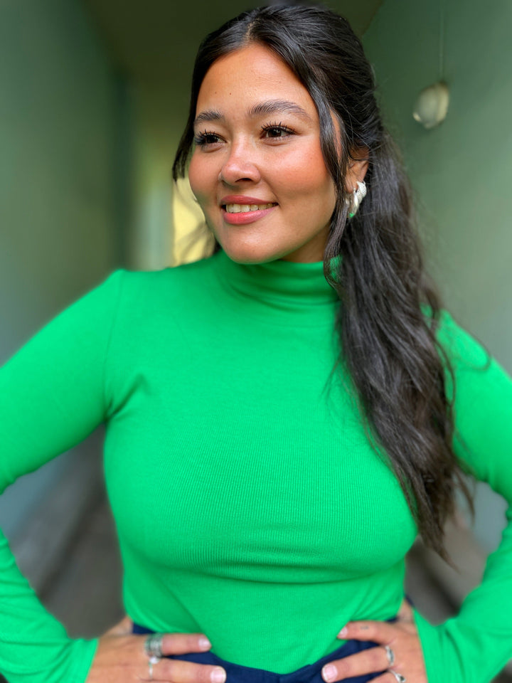 Dianas Vintage turtleneck Cozy topp - grønn