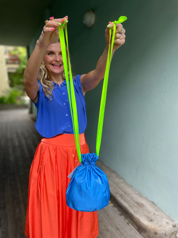 Dianas Vintage vesker Poseveske av restestoff - party blue