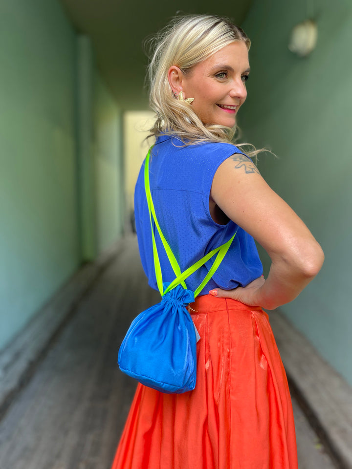 Dianas Vintage vesker Poseveske av restestoff - party blue