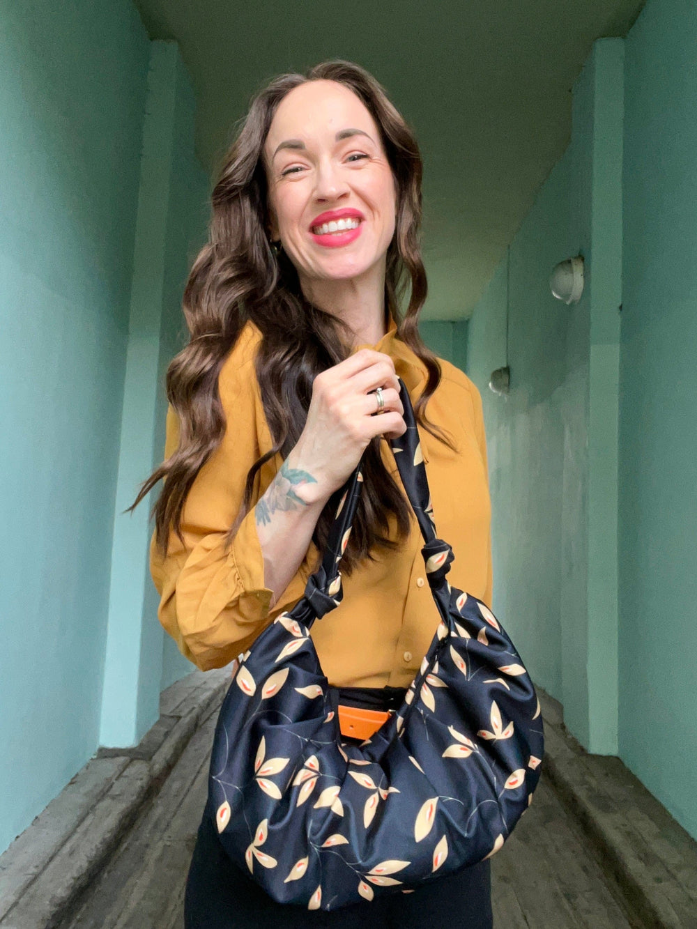 Dianas Vintage vesker Veske av restestoff - blader