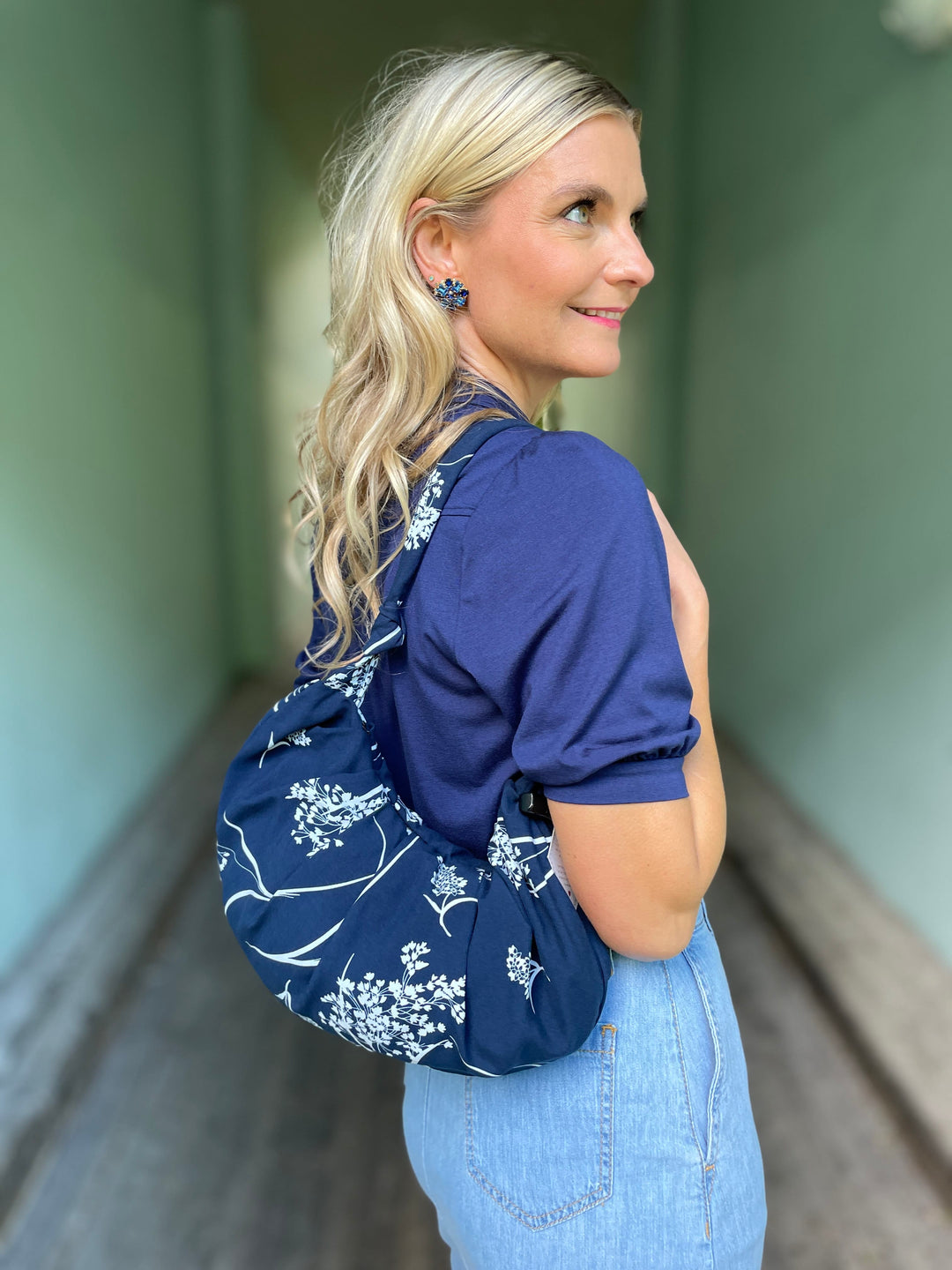 Dianas Vintage vesker Veske av restestoff - blue dream