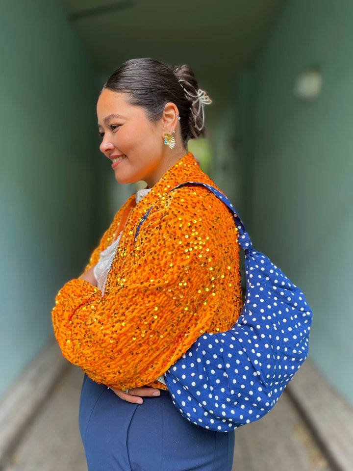 Dianas Vintage vesker Veske av restestoff - dots blå