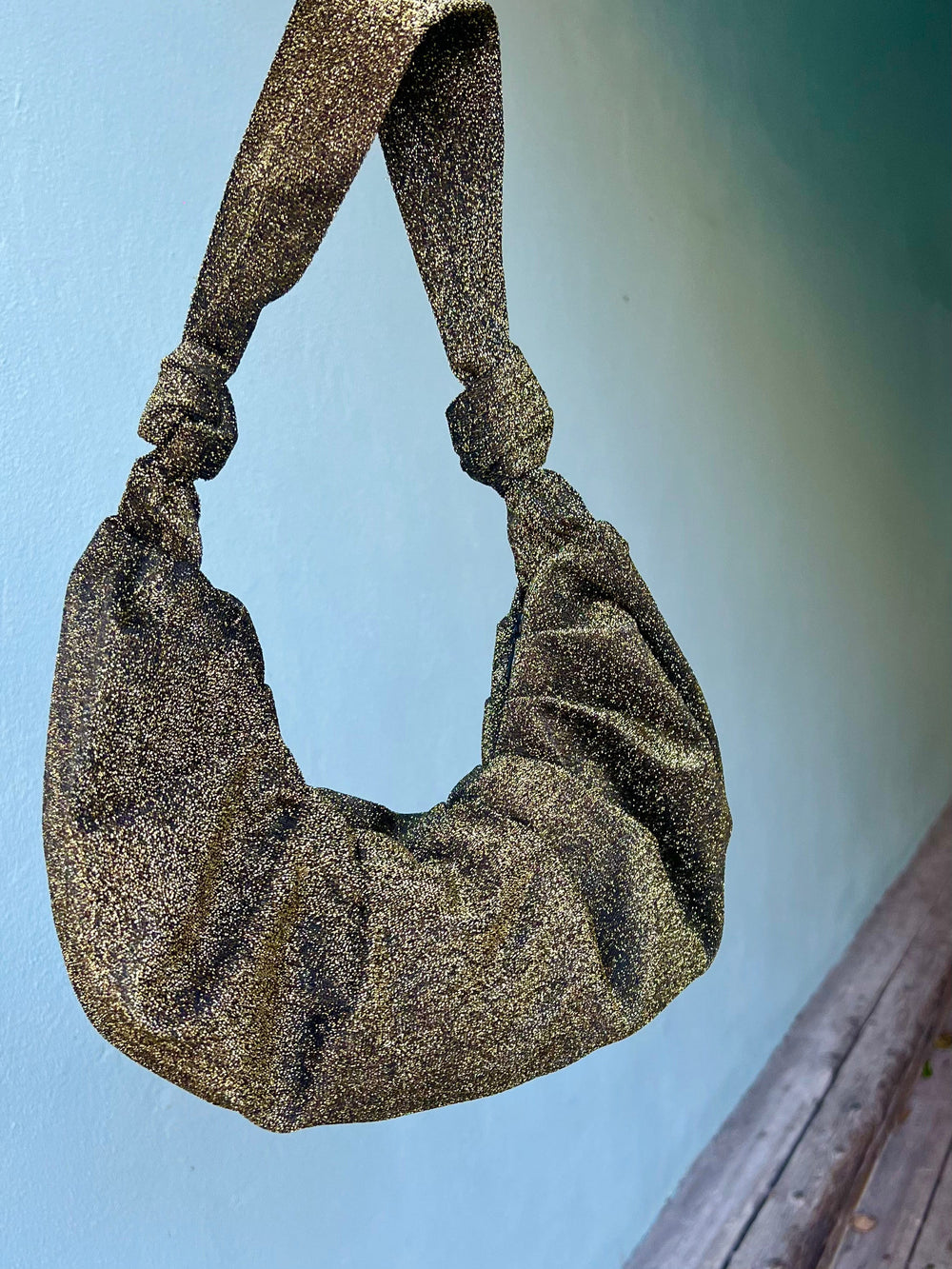 Dianas Vintage vesker Veske av restestoff - gull lurex