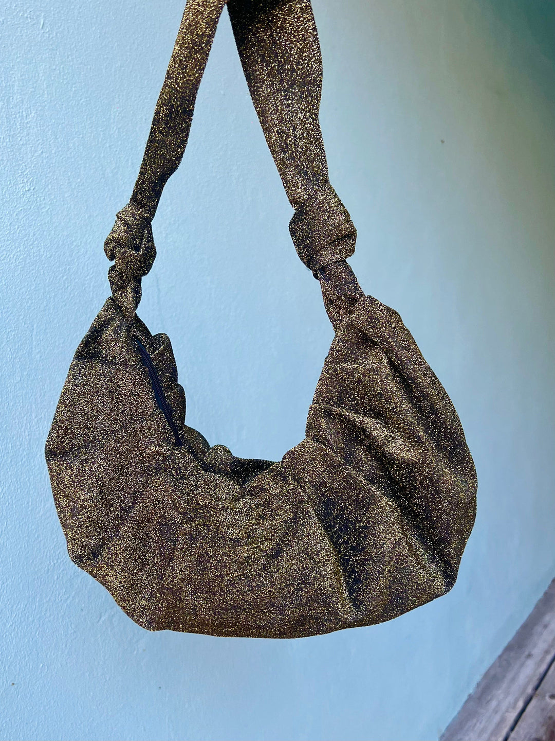 Dianas Vintage vesker Veske av restestoff - gull lurex