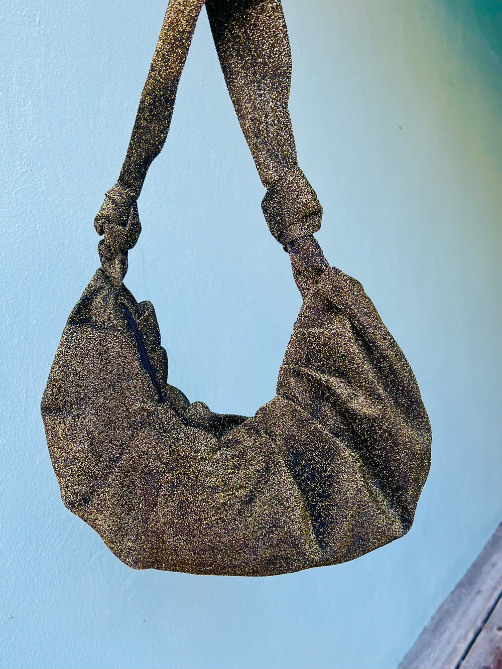 Dianas Vintage vesker Veske av restestoff - gull lurex