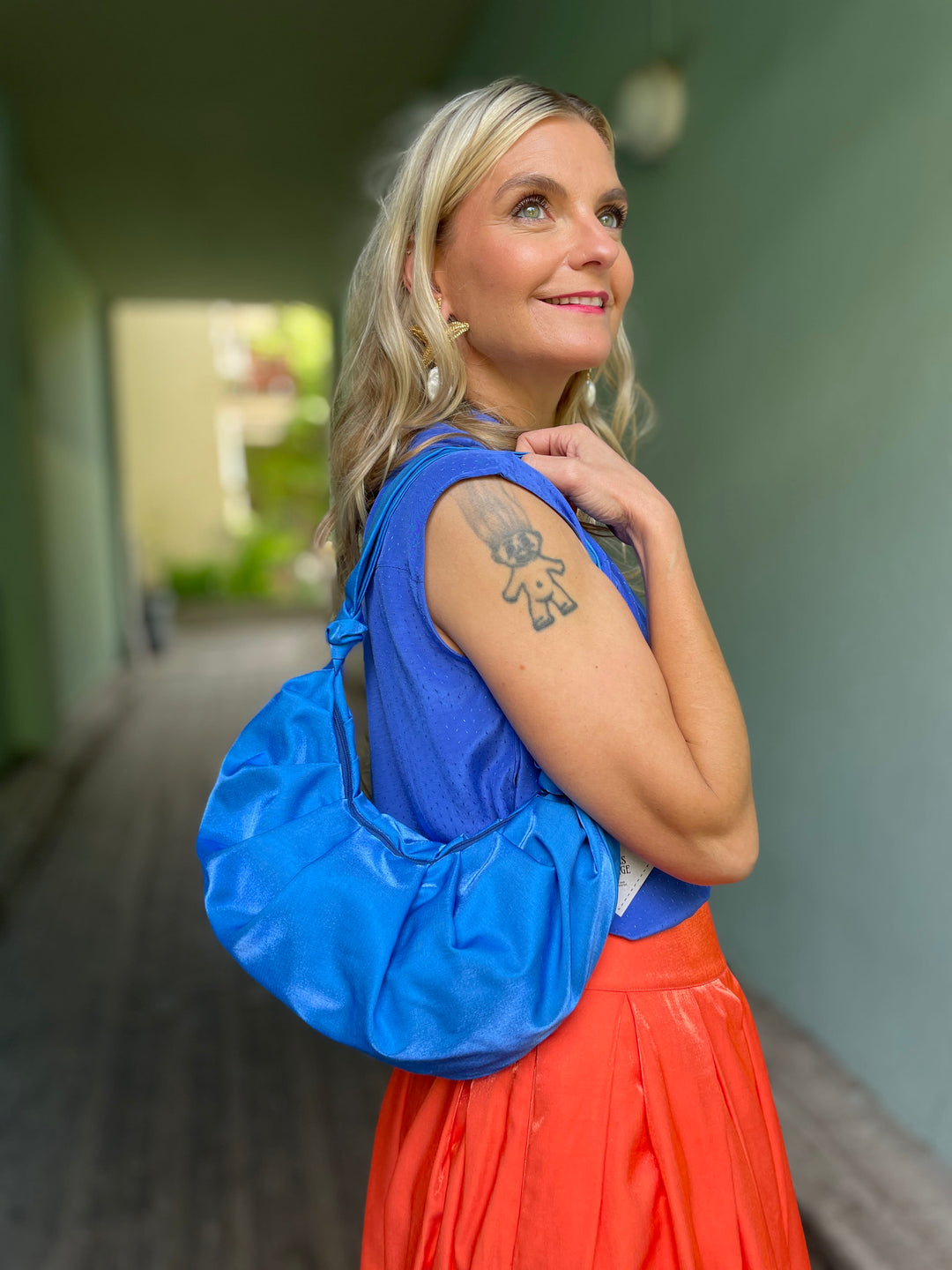 Dianas Vintage vesker Veske av restestoff - party blue