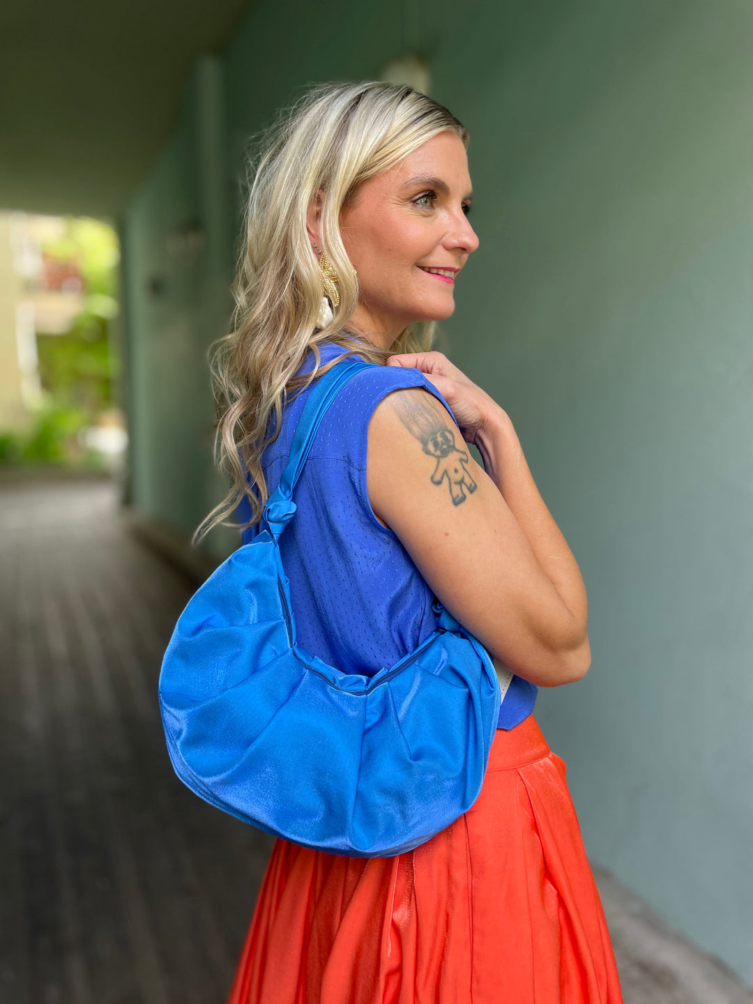 Dianas Vintage vesker Veske av restestoff - party blue