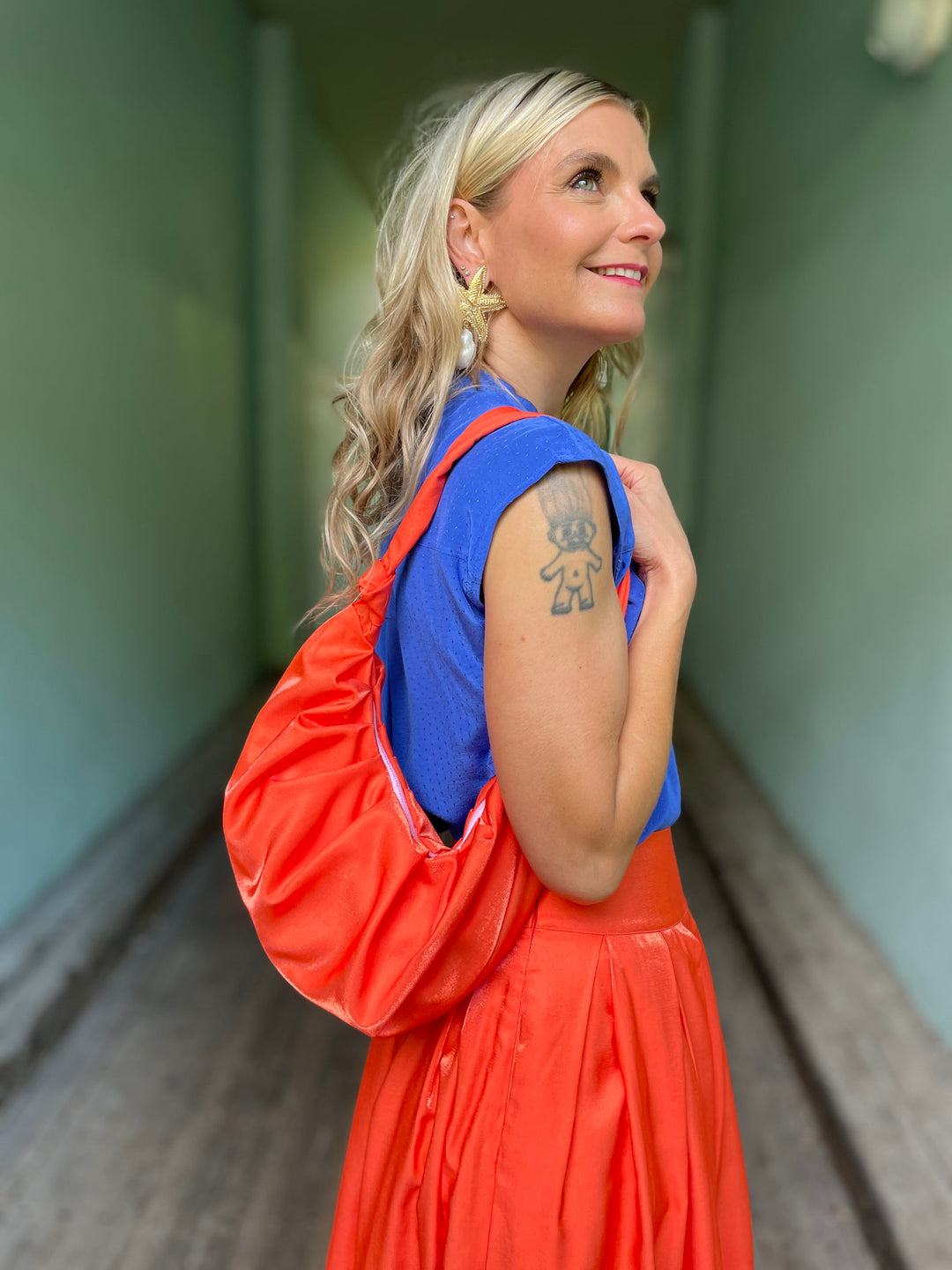 Dianas Vintage vesker Veske av restestoff - party orange