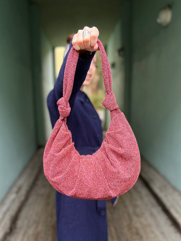 Dianas Vintage vesker Veske av restestoff - rosa lurex