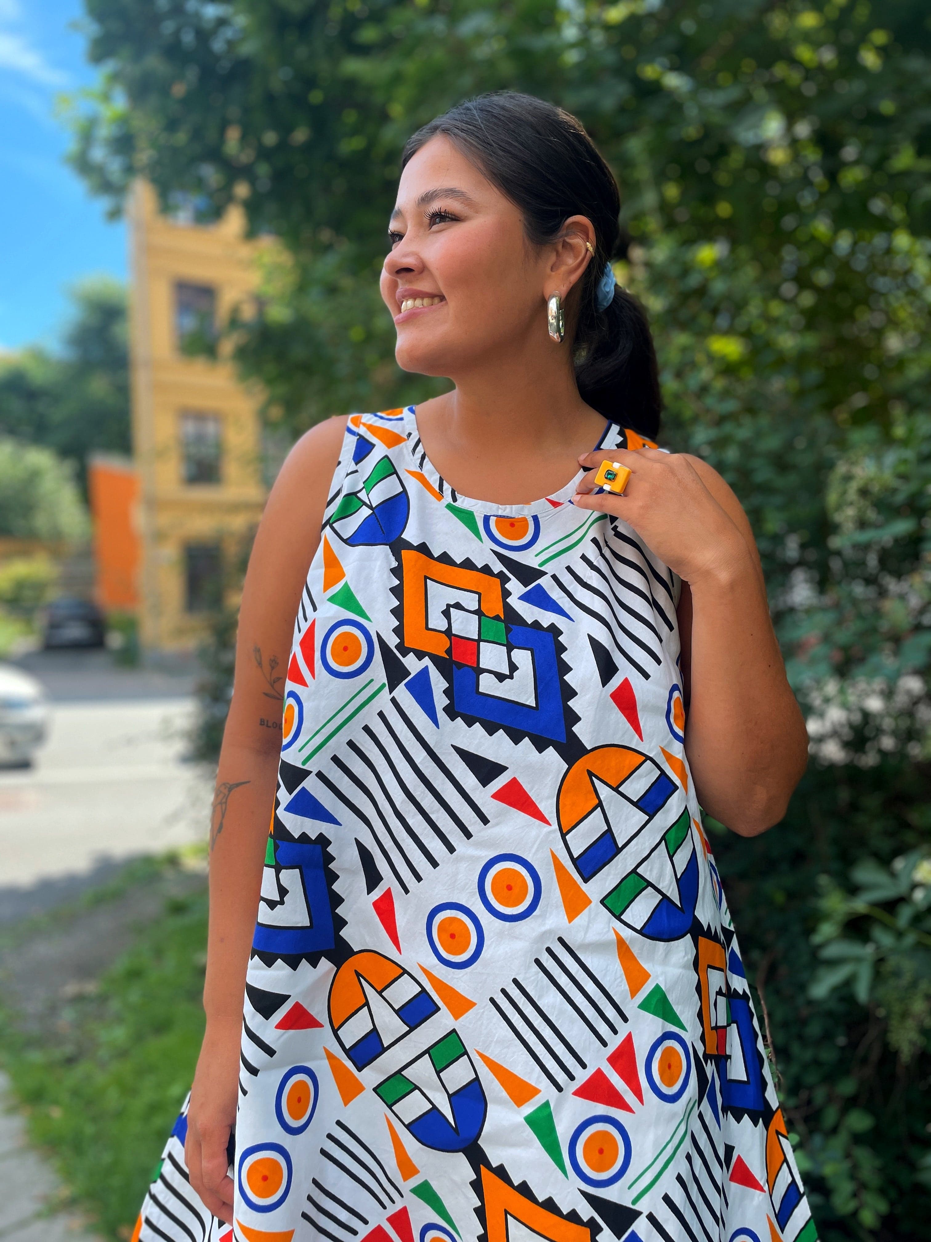 Dianas Vintage❤️Wasusu kjoler Bangkok dress - grafisk fest
