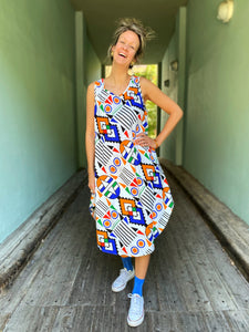 Dianas Vintage❤️Wasusu kjoler Bangkok dress - grafisk fest