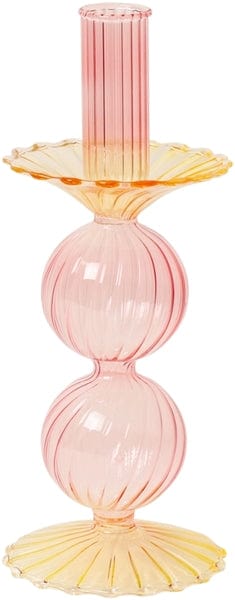Eja Lysestake Lysestake glass - pink/gul