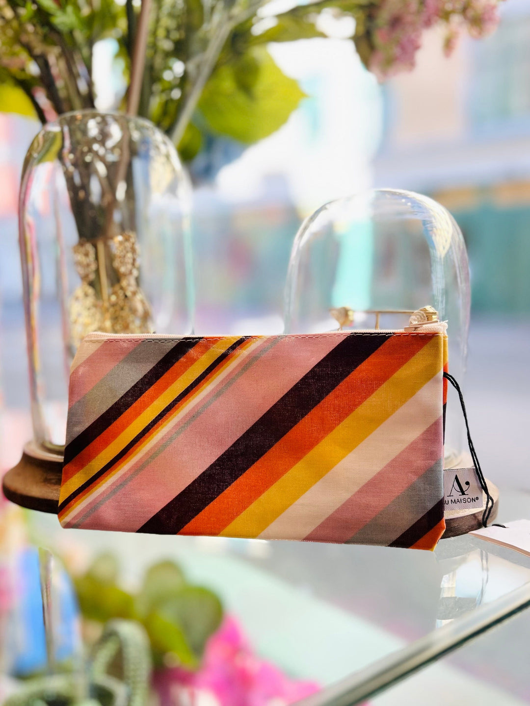 Eja Sminkepung Liten Sminkepung - Multi Stripe Brun