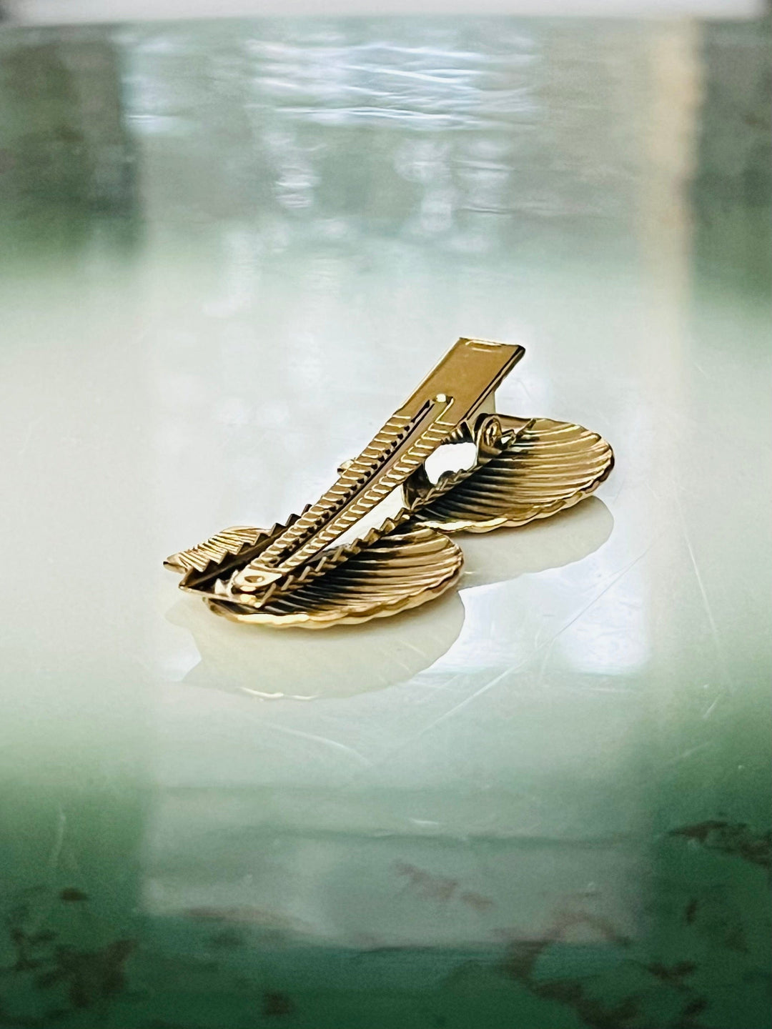 Frøken Dianas salonger Hårpynt Hårklemme hjerteskjell - gull