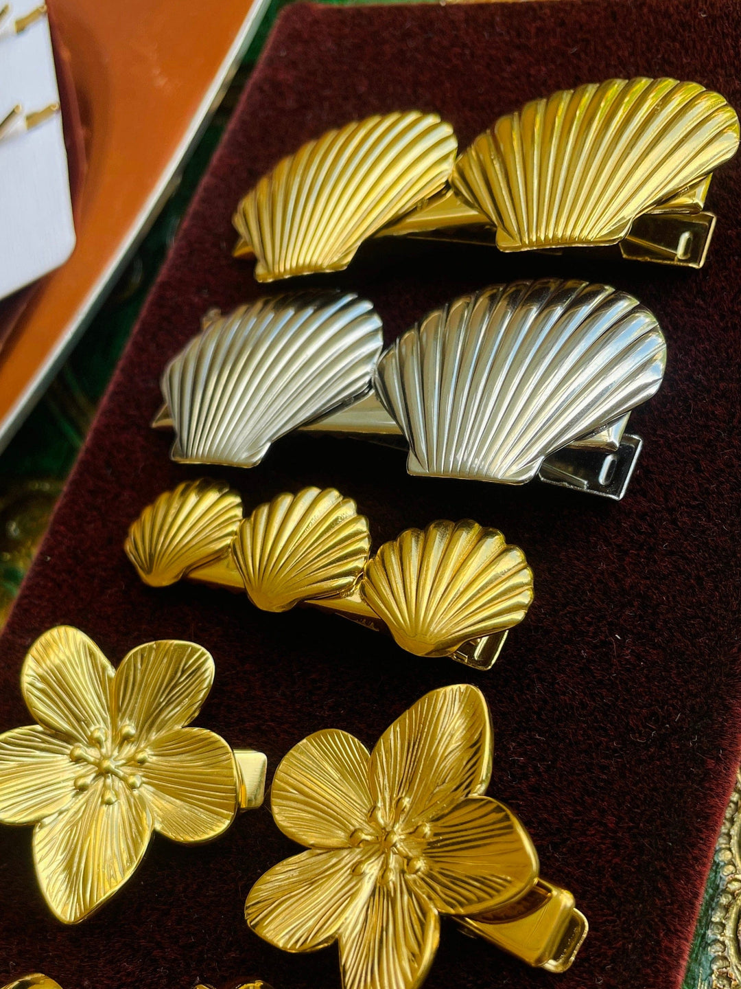 Frøken Dianas salonger Hårpynt Hårklemme hjerteskjell - sølv