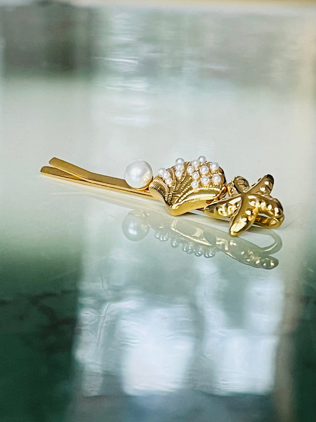 Frøken Dianas salonger Hårpynt Hårklemme sjøskatter - gull