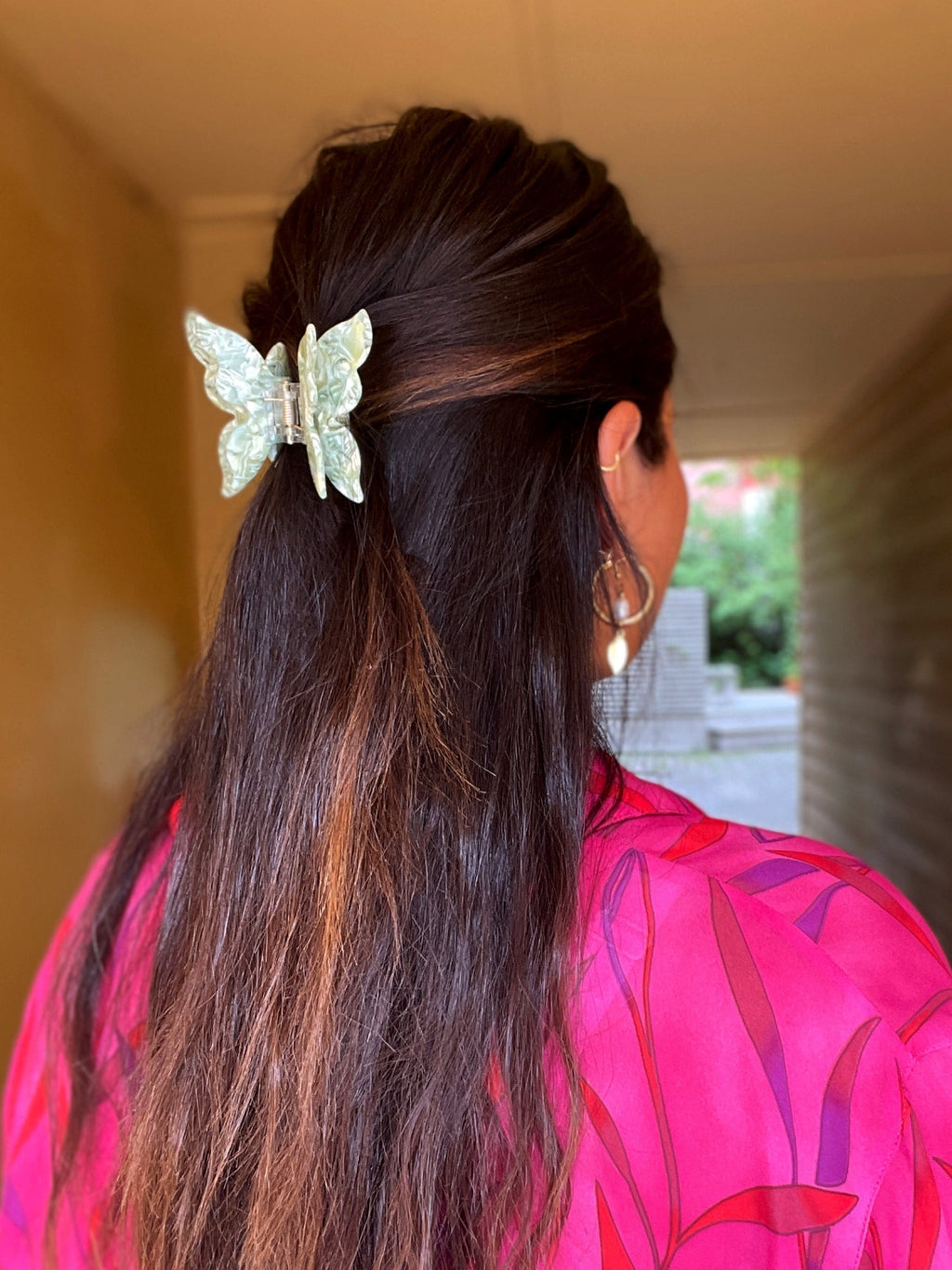 Frøken Dianas salonger hårpynt Hårklype - dobbel sommerfugl - lysegrønn