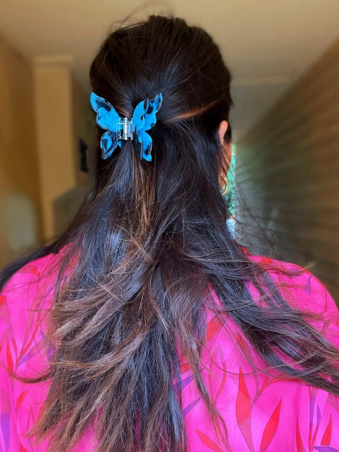 Frøken Dianas salonger hårpynt Hårklype - dobbel sommerfugl - mørkeblå