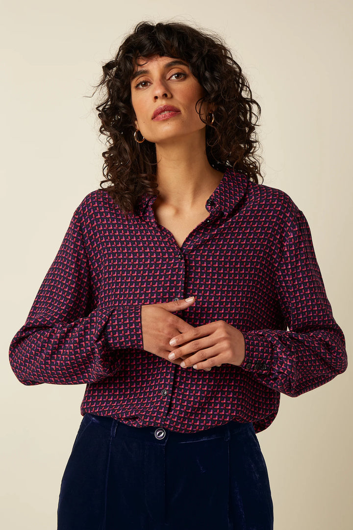 Maisie Chartre bluse - evening blue