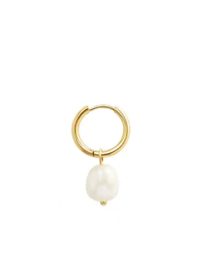 Frøken Dianas salonger øredobber Øredobb - liten hoop med perle
