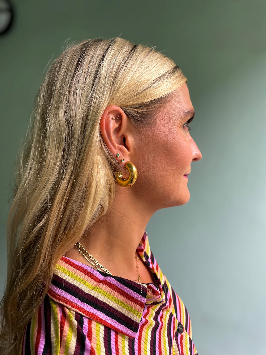 Frøken Dianas salonger øredobber Øredobber - blanke chunky hoops - gull