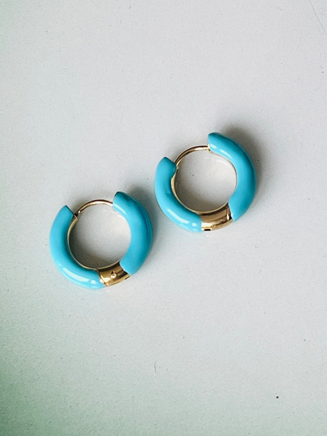 Frøken Dianas salonger øredobber Øredobber glossy hoops turkis