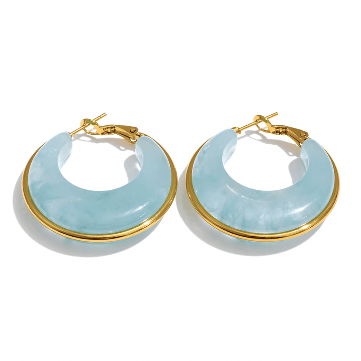Frøken Dianas salonger øredobber Øredobber marble hoops blå