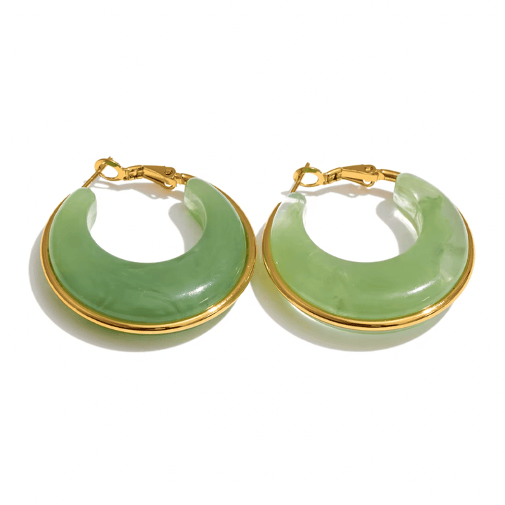 Frøken Dianas salonger øredobber Øredobber marble hoops grønn