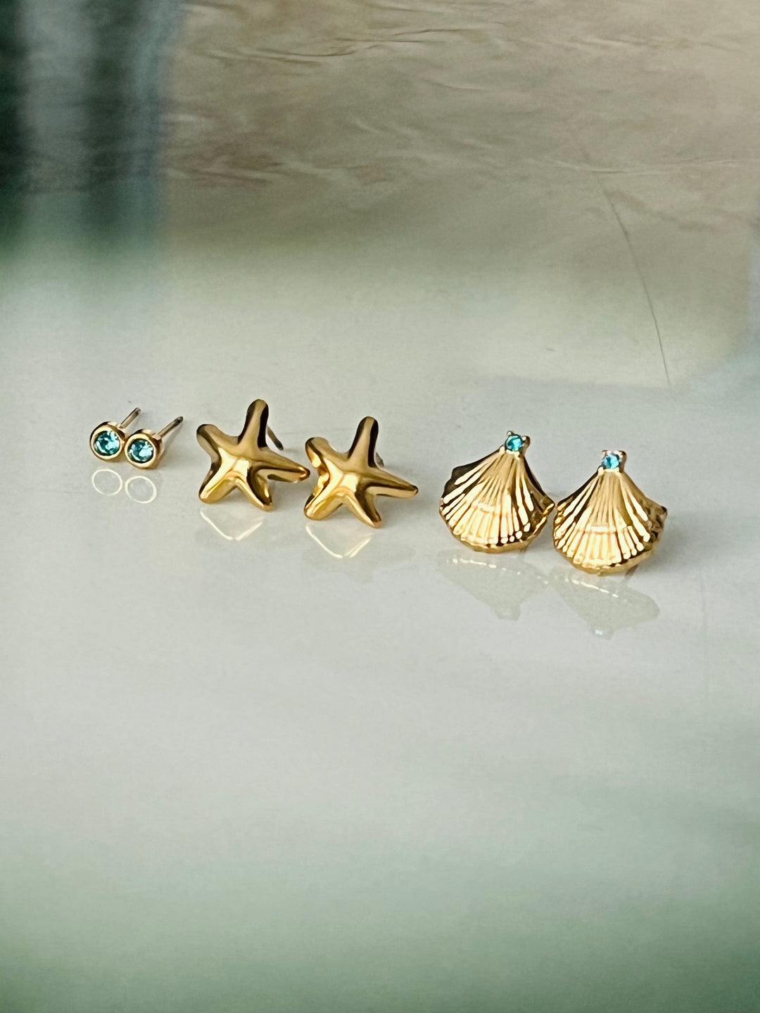 Frøken Dianas salonger øredobber Øredobber Sett med tre - gull