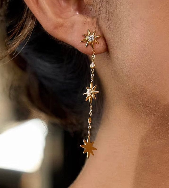 Frøken Dianas salonger øredobber Øredobber Stjerneregn - gull